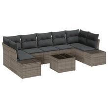 8-Delige Tuinbankset Met Kussens Grijze Poly Rattan