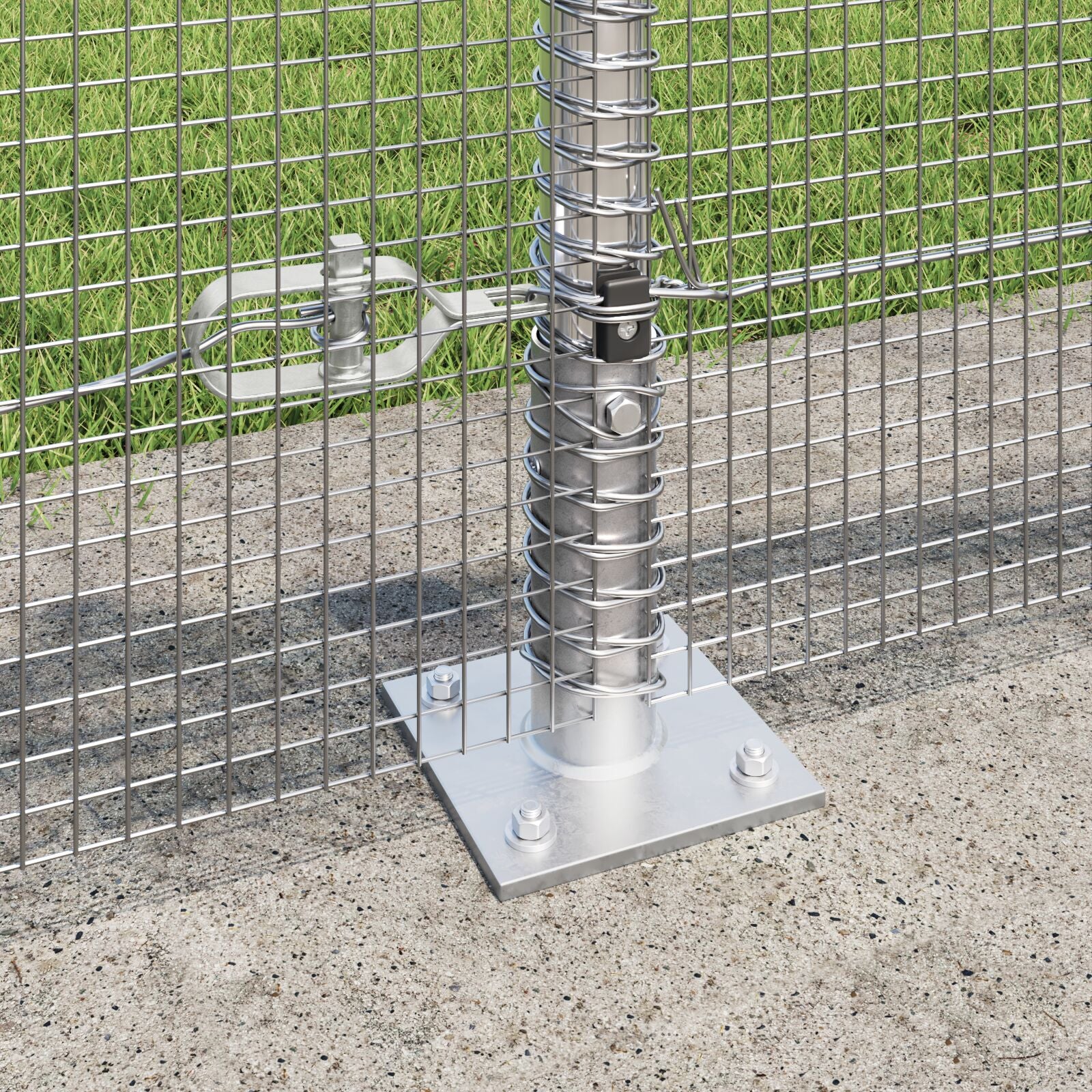 Gelast Draadhek Met 13 Geflansde Posts 0.4X25 M Verzinkte Staal Gegalvaniseerd Staal