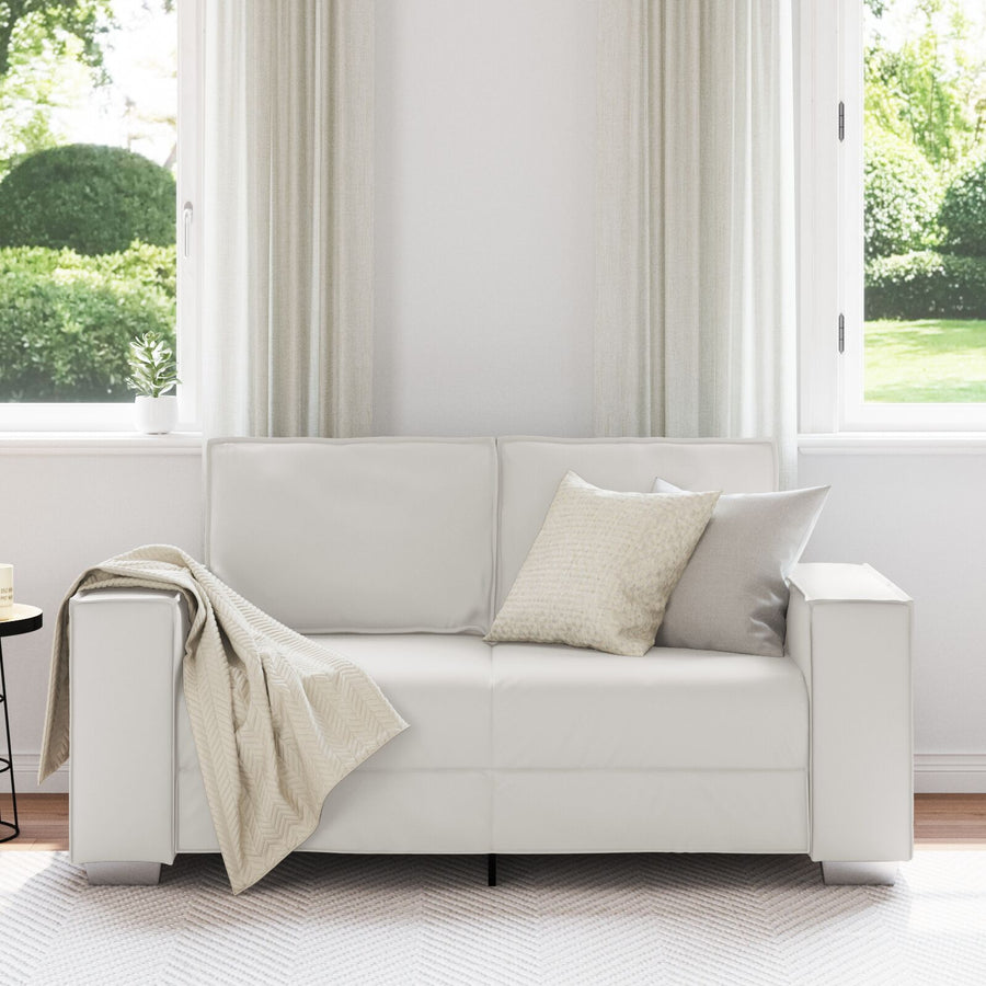 Tweepersoonsbank Kunstleer Wit 120 cm