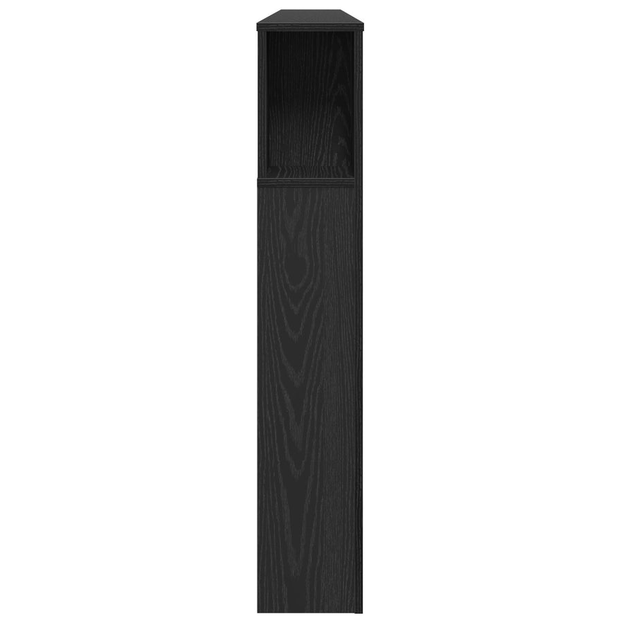 Hoofdbordkast In Zwart Eiken - 180X18.5X102.5 Cm