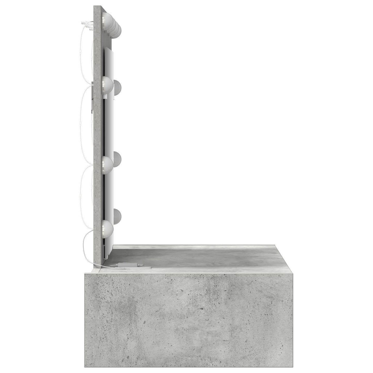 Wandkaptafel -Verlichting - 60 x 40 x 70 cm Beton grijs met LED