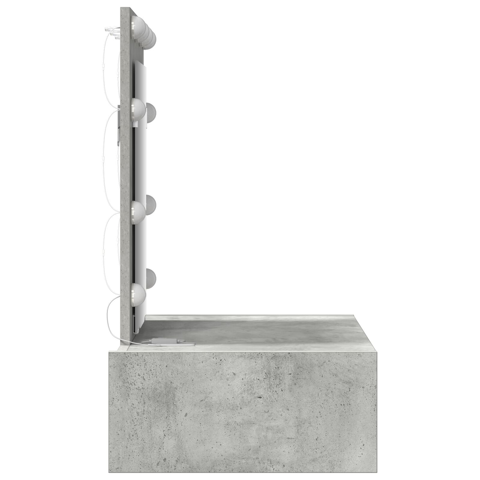 Wandkaptafel -Verlichting - 60 x 40 x 70 cm Beton grijs met LED