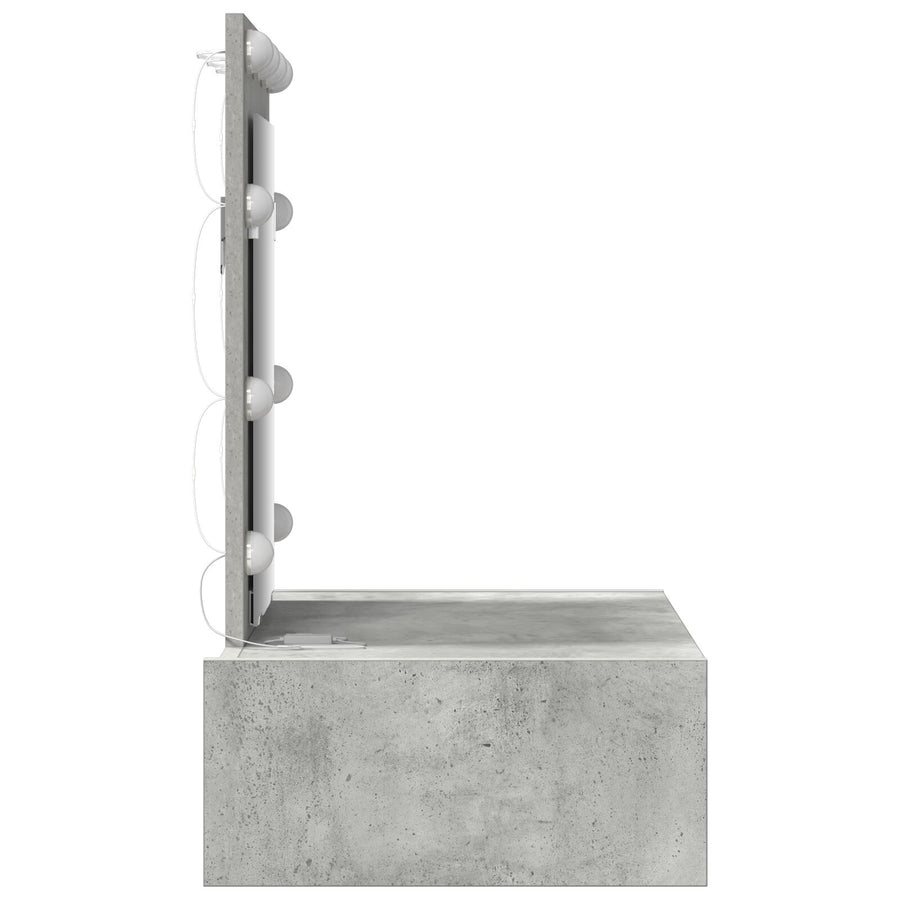 Wandkaptafel -Verlichting - 60 x 40 x 70 cm Beton grijs met LED