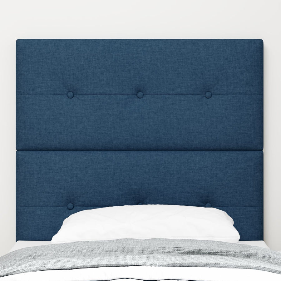 Hoofdbord Met Knoop-Tufting Stof Blauw 80 cm Hoog hoofdbord
