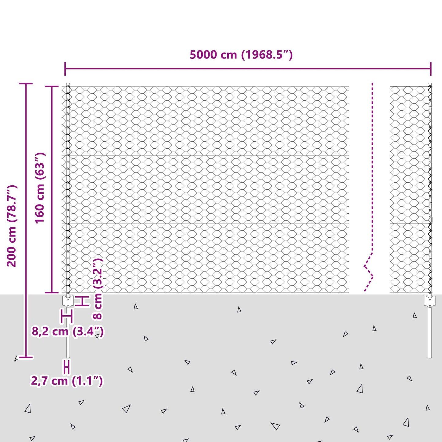 Omheining Palen 11 Stuks U-Kanaal Groen 160 Cm Staal,  Hexagonale Omheining Groen 1.6X50M Staal