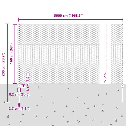 Omheining Palen 11 Stuks U-Kanaal Groen 160 Cm Staal,  Hexagonale Omheining Groen 1.6X50M Staal