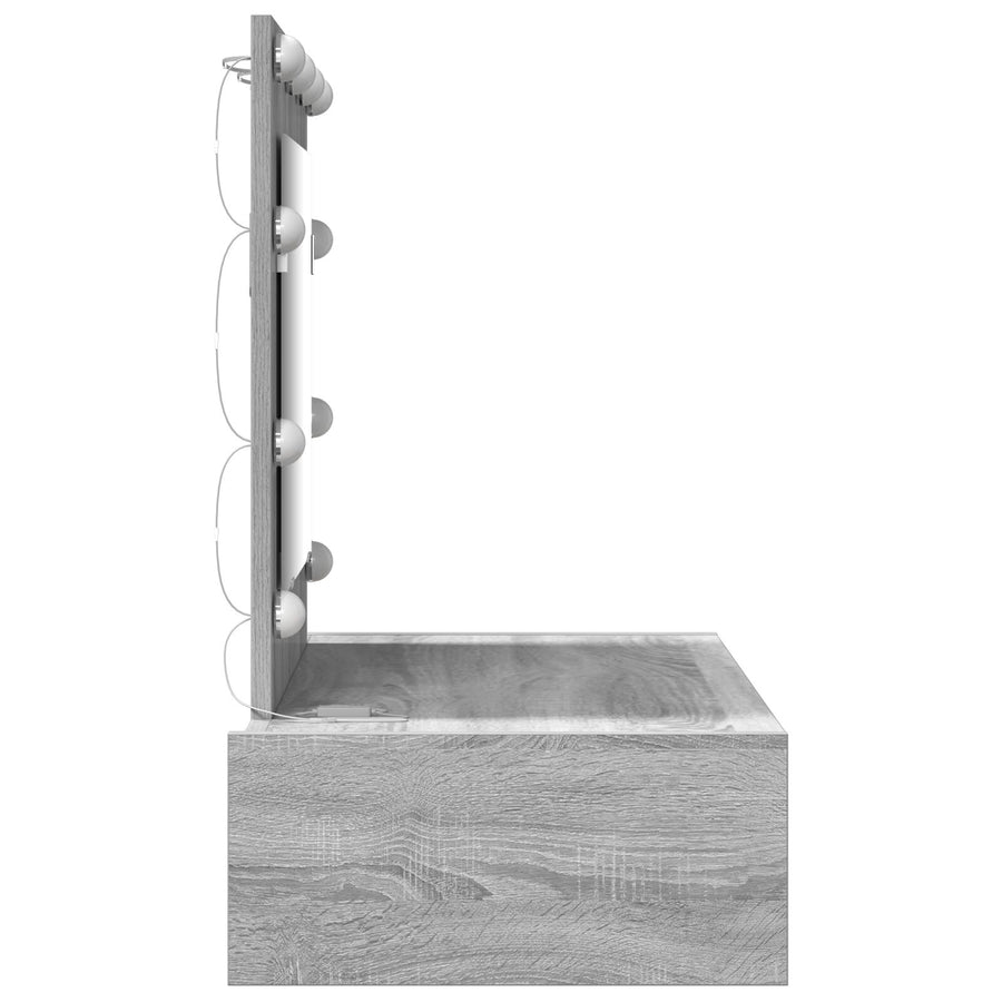 Wandkaptafel -Lampen 83 x 40 x 70 cm Grijze sonoma met LED