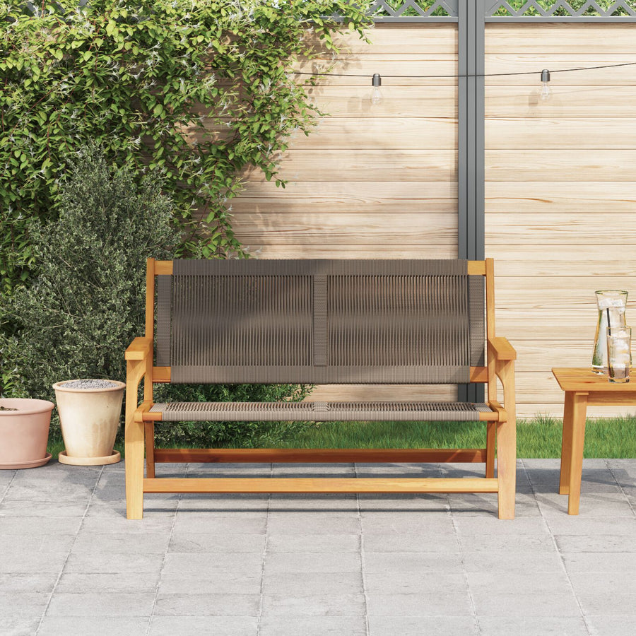 Tuin 76X122X73 Cm Massief Acaciahout Grijs Bank