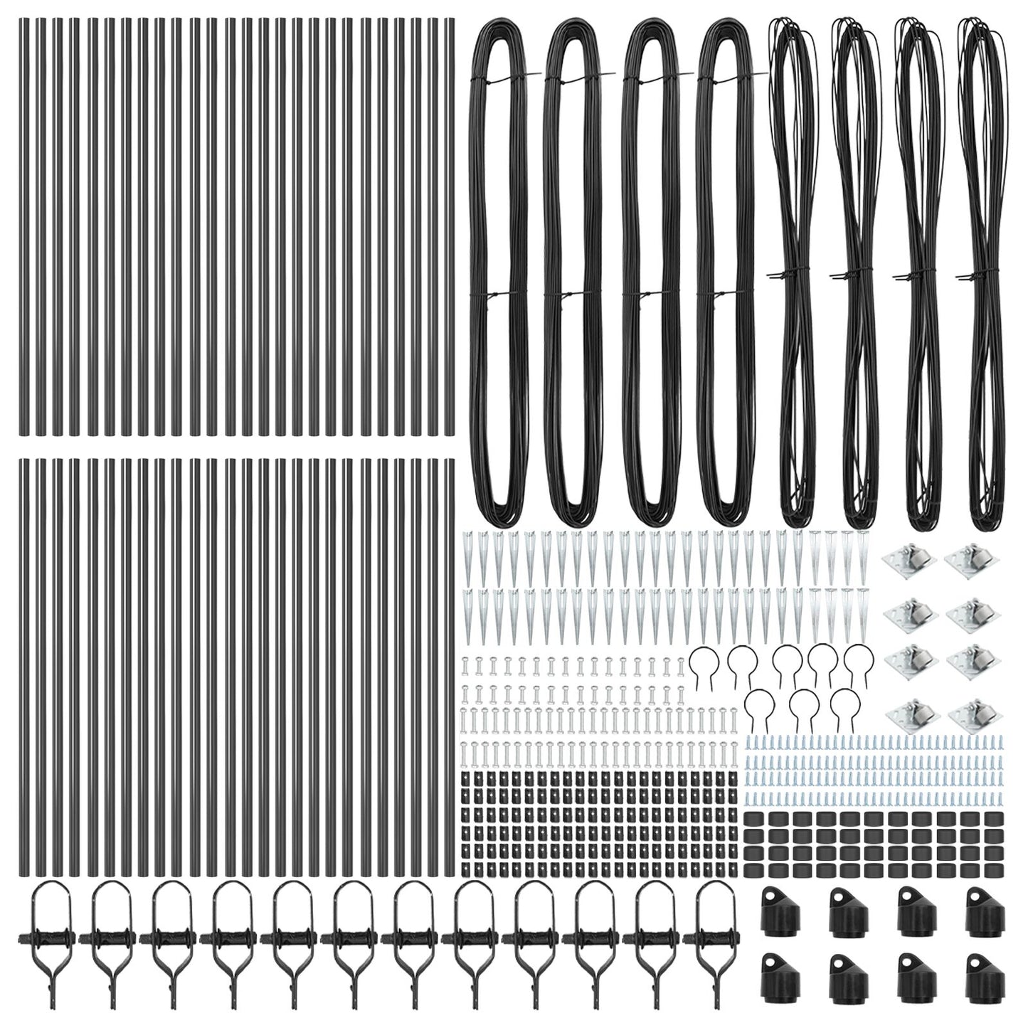 Hekpalen Met Spies 52 Stuks Ø32 Mm Gegalvaniseerd Staal Grijs 60 cm 52x spijkerpaal