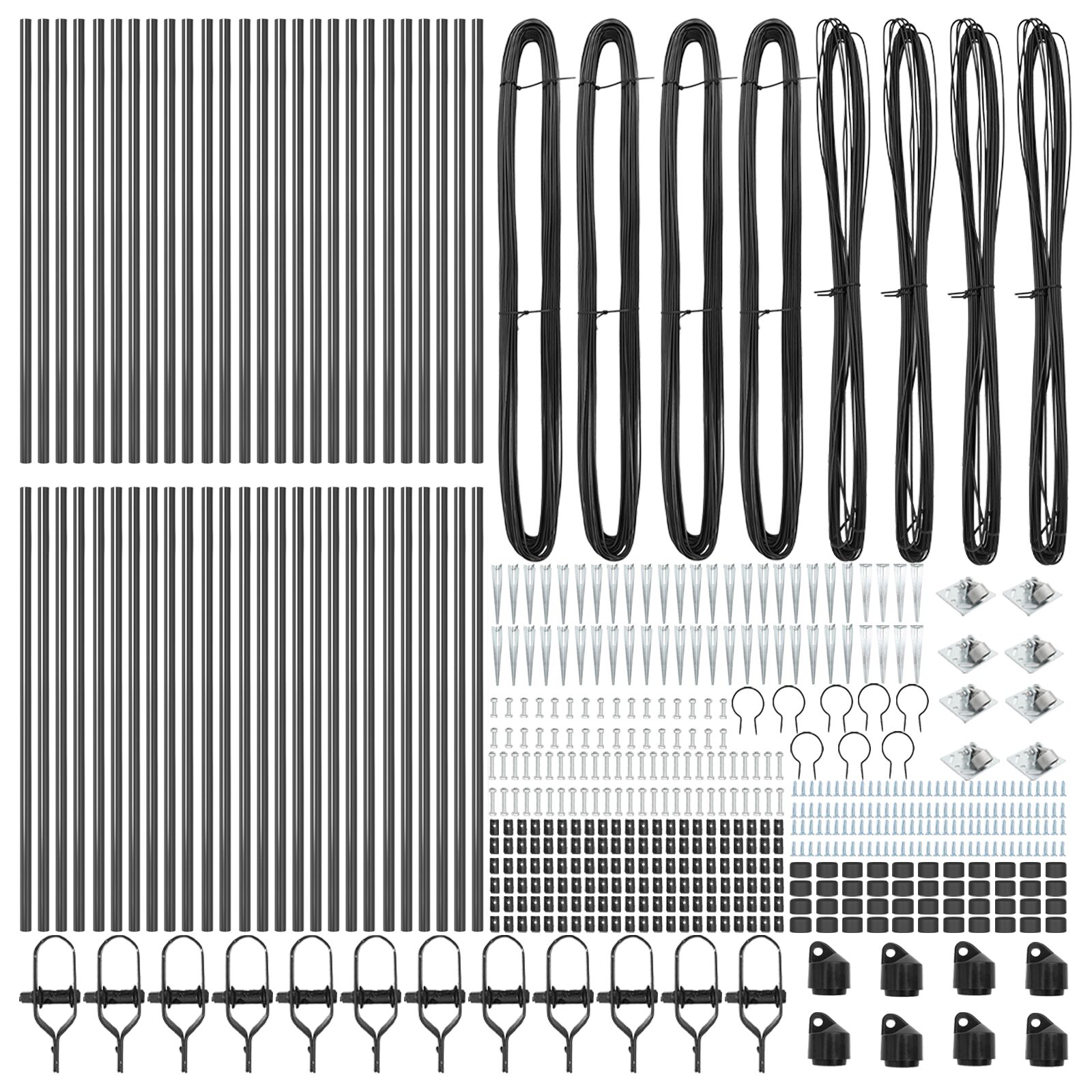 Hekpalen Met Spies 52 Stuks Ø32 Mm Gegalvaniseerd Staal Grijs 60 cm 52x spijkerpaal