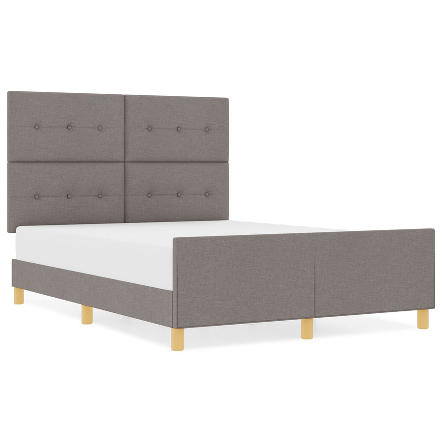 Bedframe Taupe 140X190 Cm Stof Crème