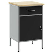 Werkbank 50x55x85 cm zwart grijs bewerkt hout