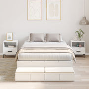 Opbergbedframe 120 cm wit bewerkt hout