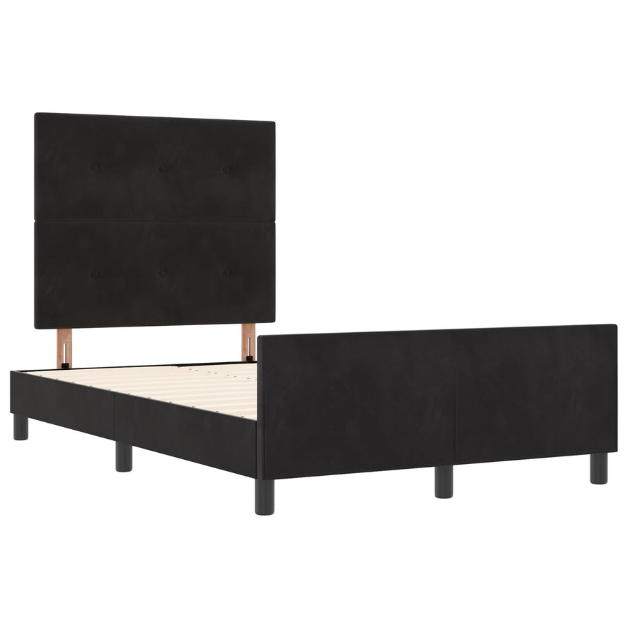 Zwarte Fluwelen Bedbodem 120X200 Cm Crème