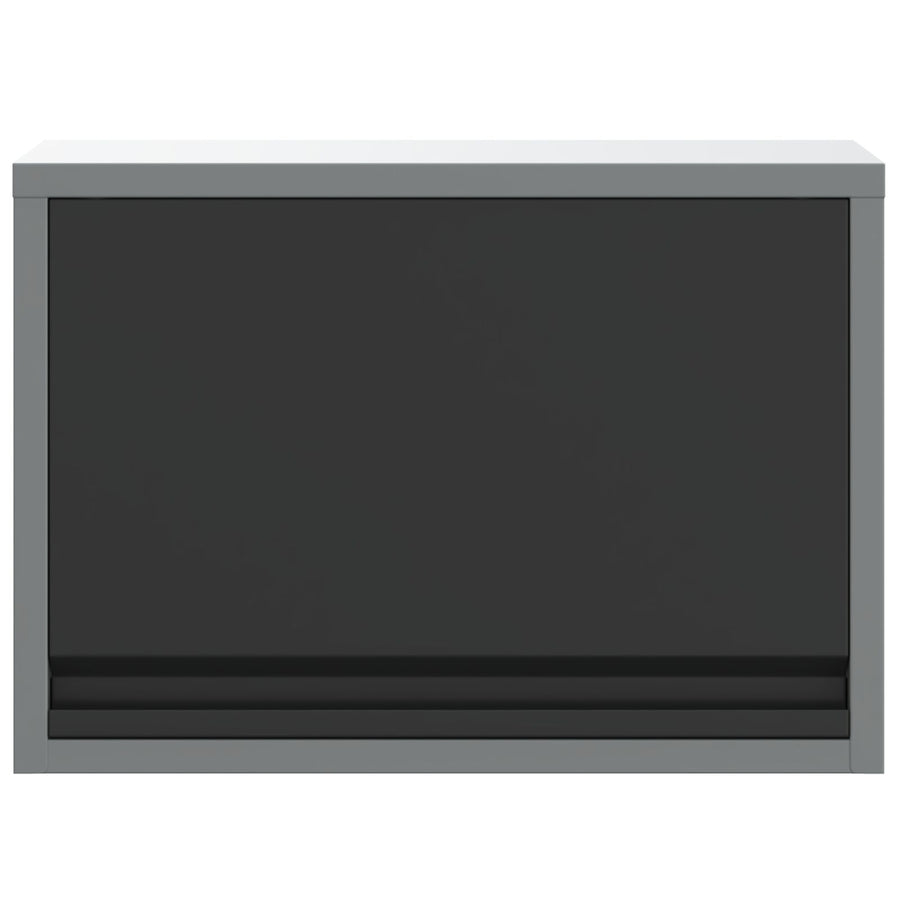Gereedschapskast Muurbevestiging Met Gasliftdeur 50X25X35 Cm 50 cm Zwart en grijs