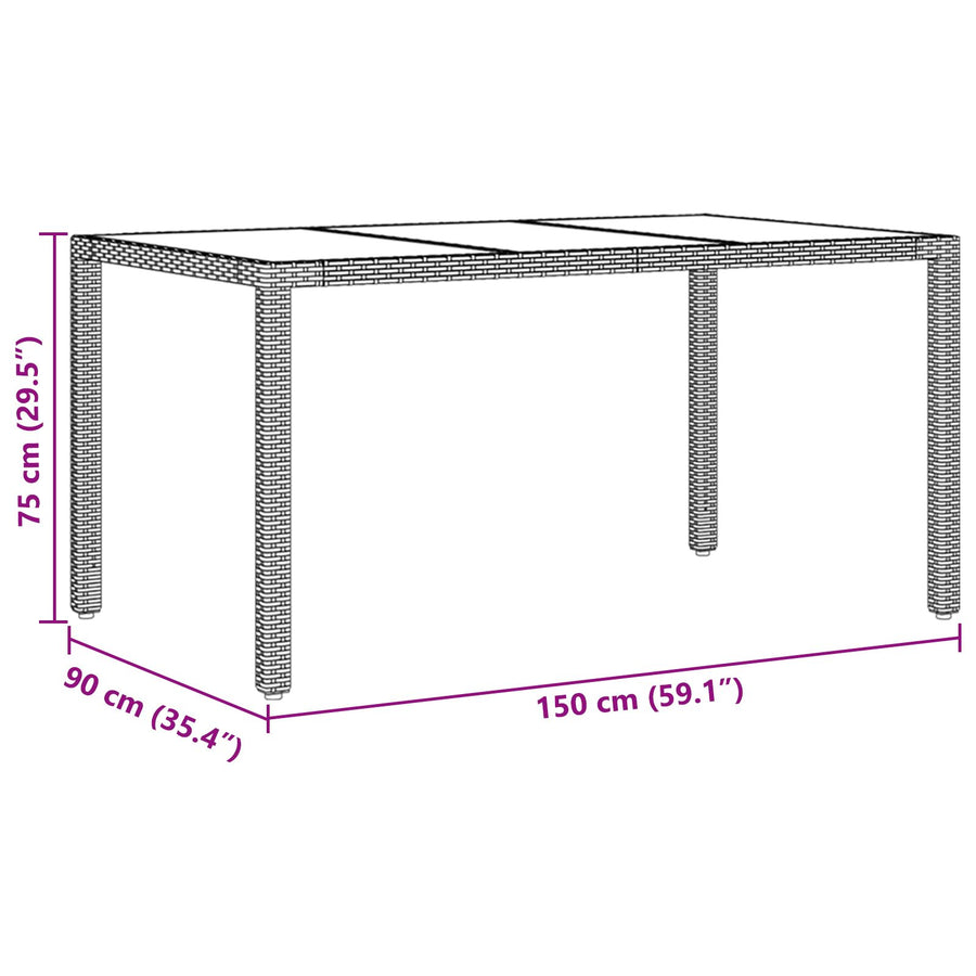 5-Delige Tuin Eetset Met Kussens Bruin Poly Rattan
