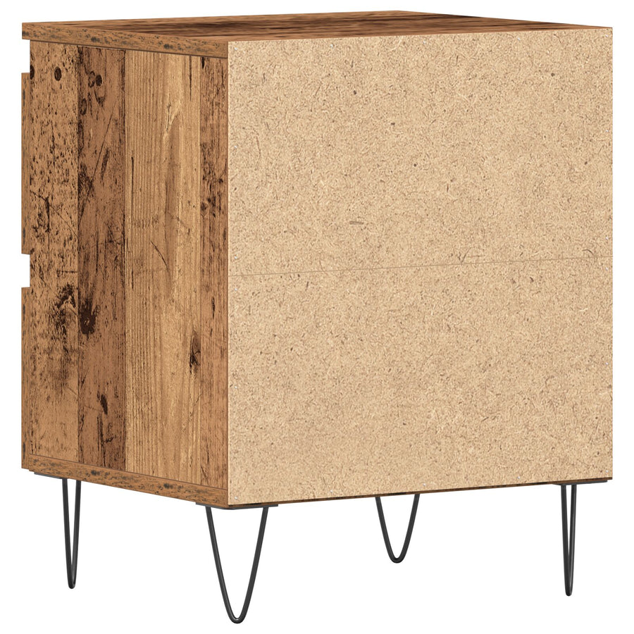 Nachtkastjes 2 Stuks Oud Hout 40X35X50 Cm Engineered Wood