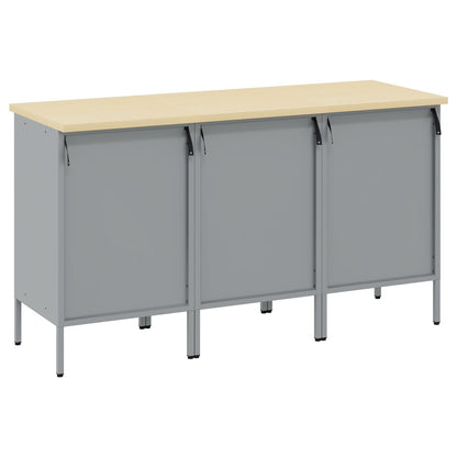 Werkcabinet 3-Delig En Grijs Van Geengineerd Hout En Staal 3x (85 cm) Rood 3x cabinet