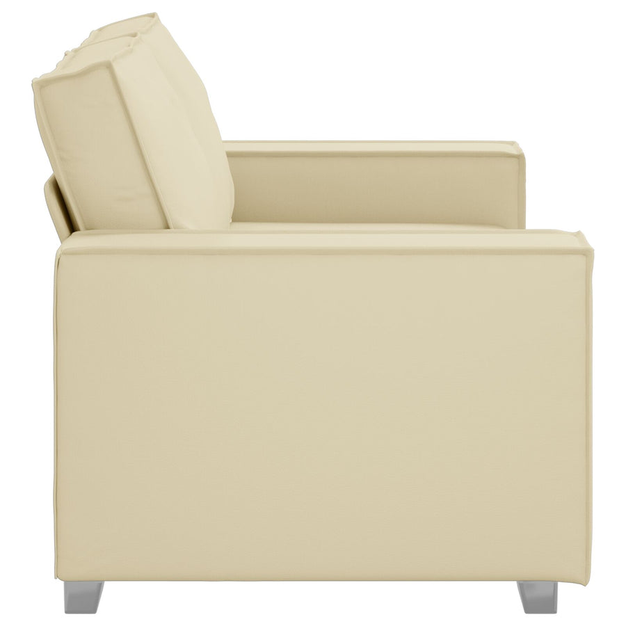 Loveseat Bank Kunstleer Crème 120 cm