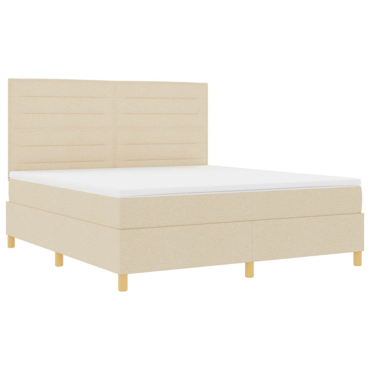 Boxspringbed Met Matras Crème Super King Stof Blauw