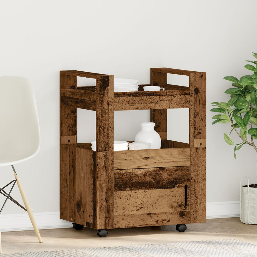 Keuken Trolley 60X45X80 Cm Bewerkt Hout Oude Hout