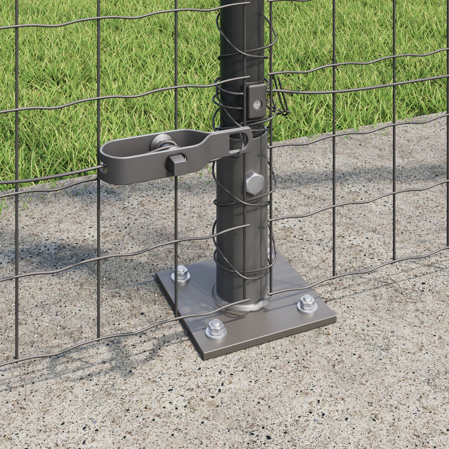 Fence Posts Set Van 52 Beton 3.2 X 3.2 X 83.5 Cm Duurzaam Grijs 160 cm 26x betonnen post