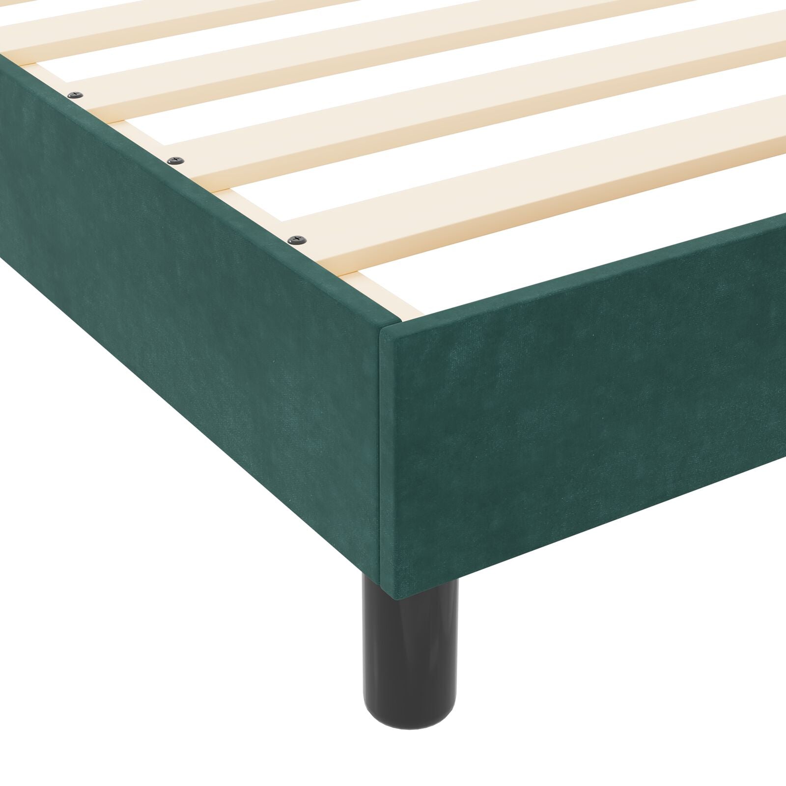 Donkergroen Fluwelen Bedframe 80X200 Cm Crème