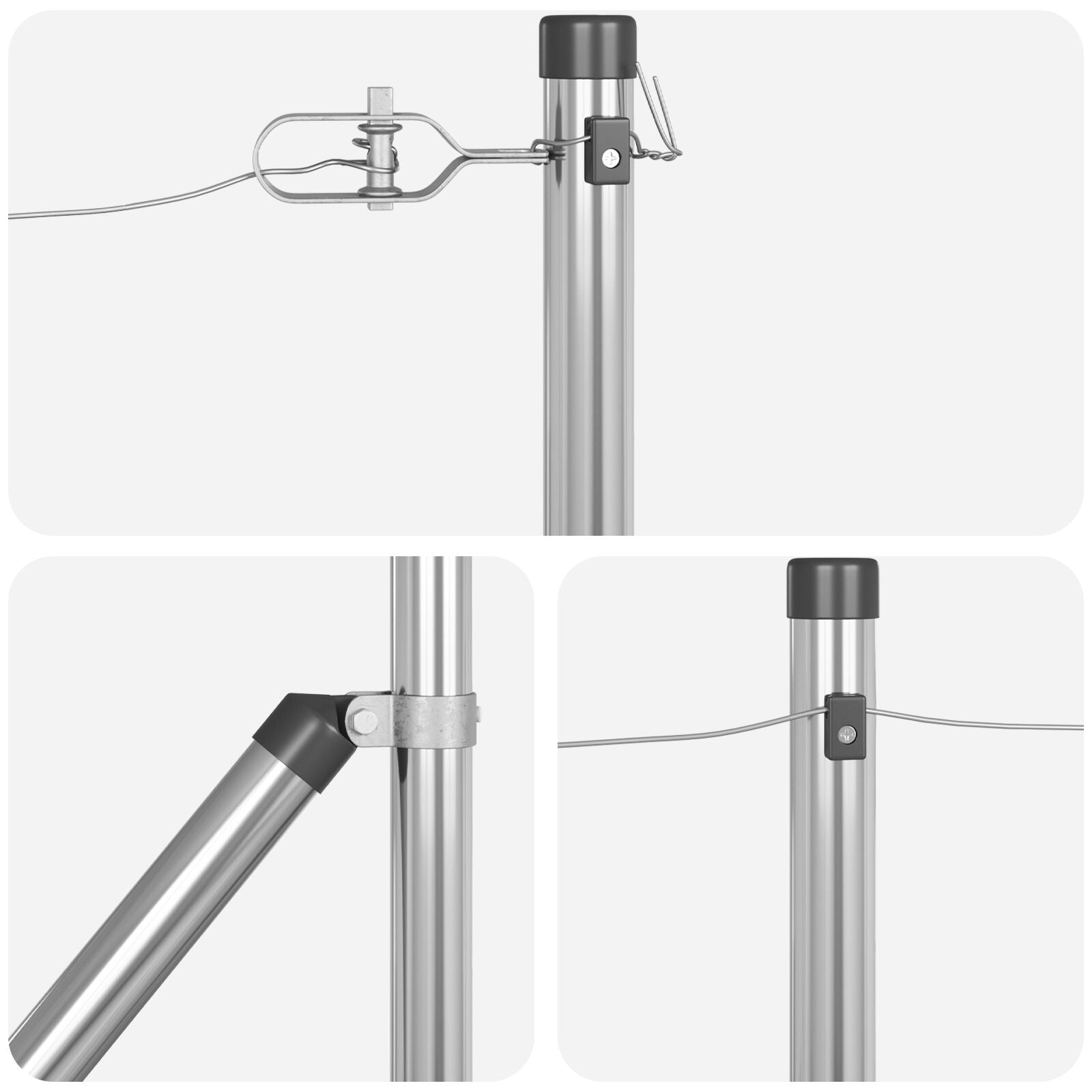 Hekpalen Met Spie 52 Stuks Ø32 Mm Gegalvaniseerd Staal 80 cm 52x spike paal