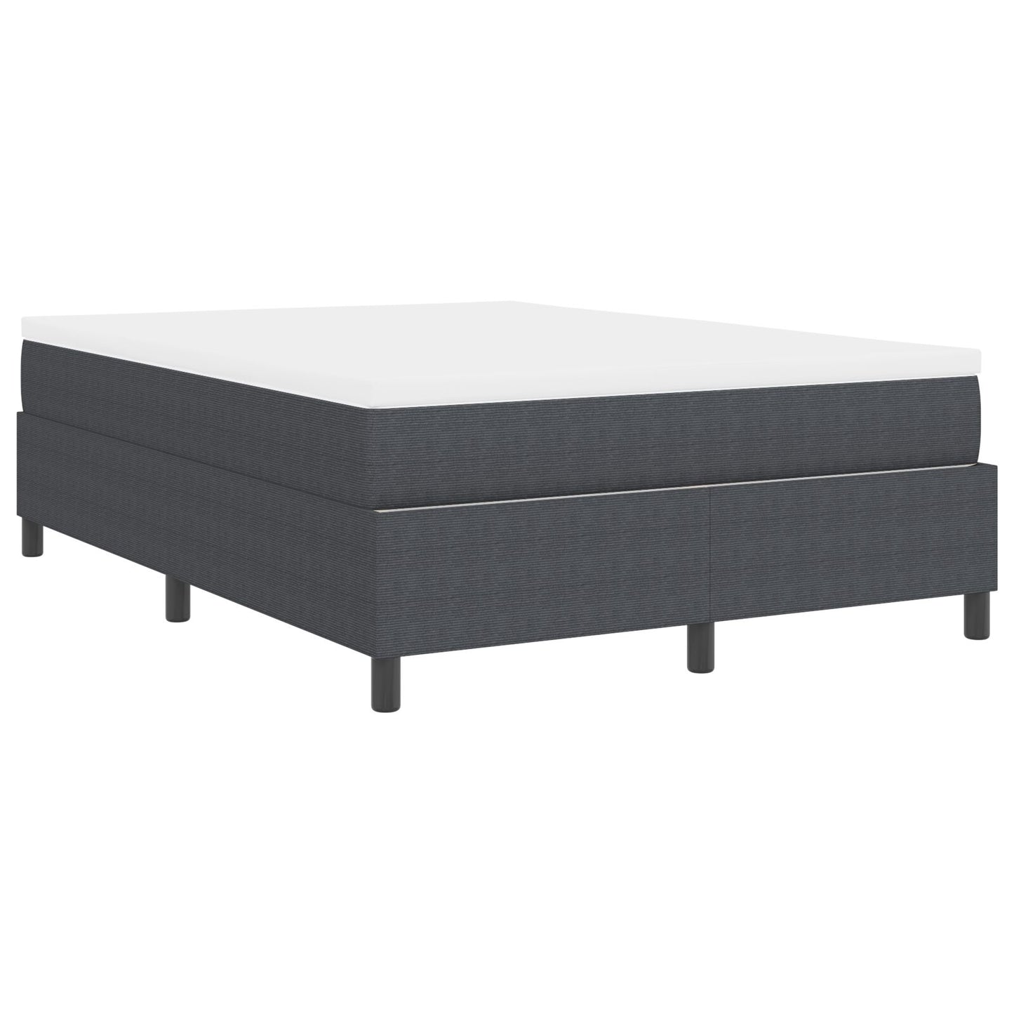 Boxspringbed Met Matras Donkergrijs 160X200 Cm Corduroy Stof