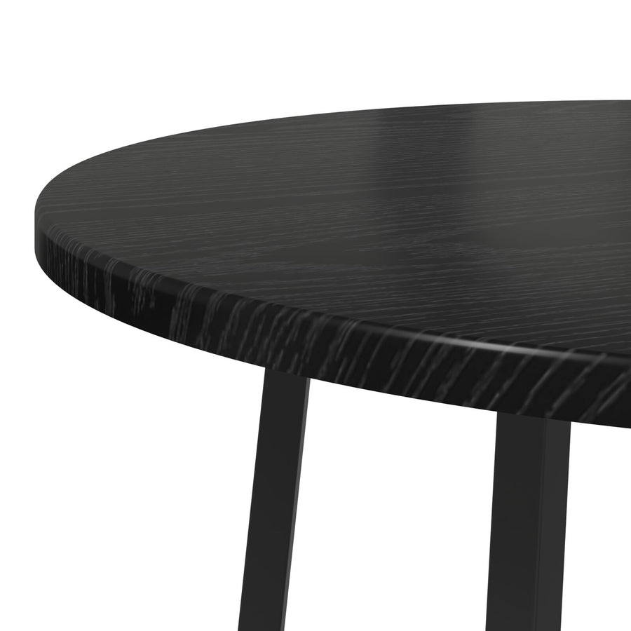 Bijzettafel 2 Stuks Hout En Metaal Zwart eiken