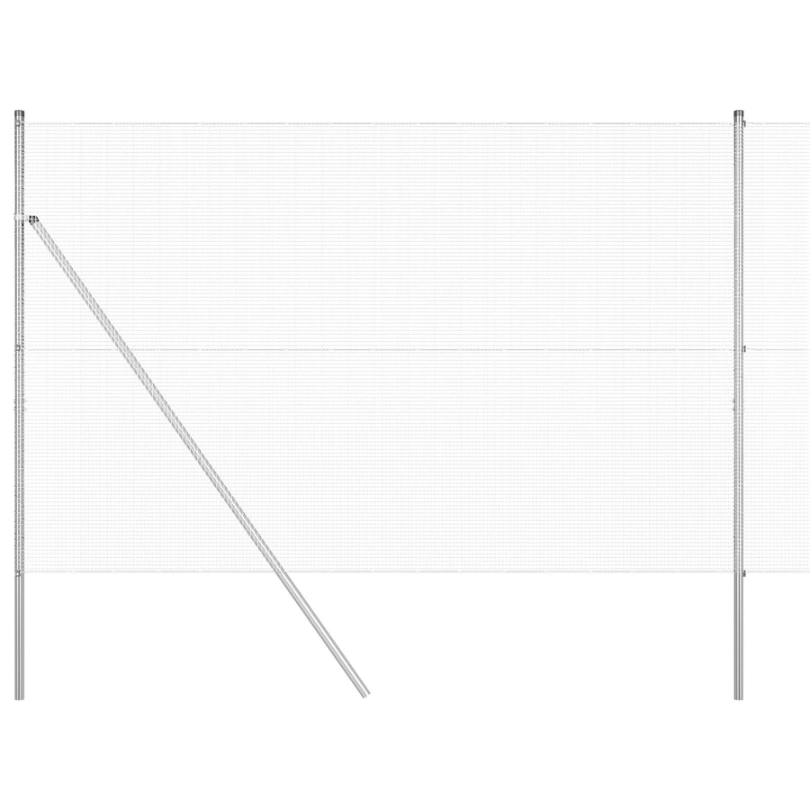 Gelaste Draadhek Met 13 Posten 1,5X25 M Gegalvaniseerd Staal Gegalvaniseerd Staal