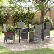 5-Delig Tuin Eetset Met Kussens Grijs Poly Rattan