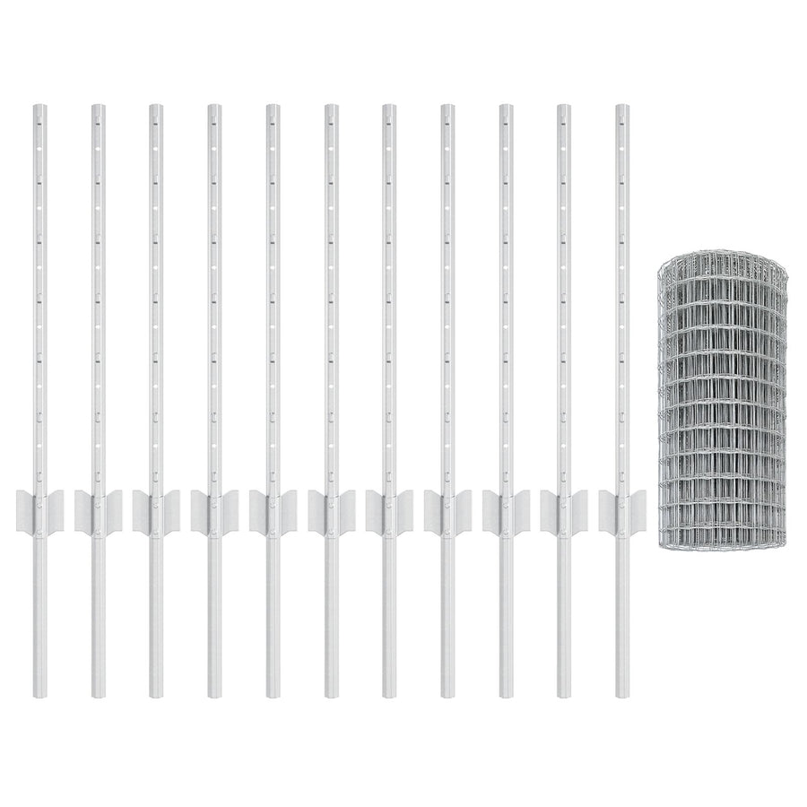 Tuinhek Set Set Van 2 Gegalvaniseerd Staal 25 X 0.6 M Stevig