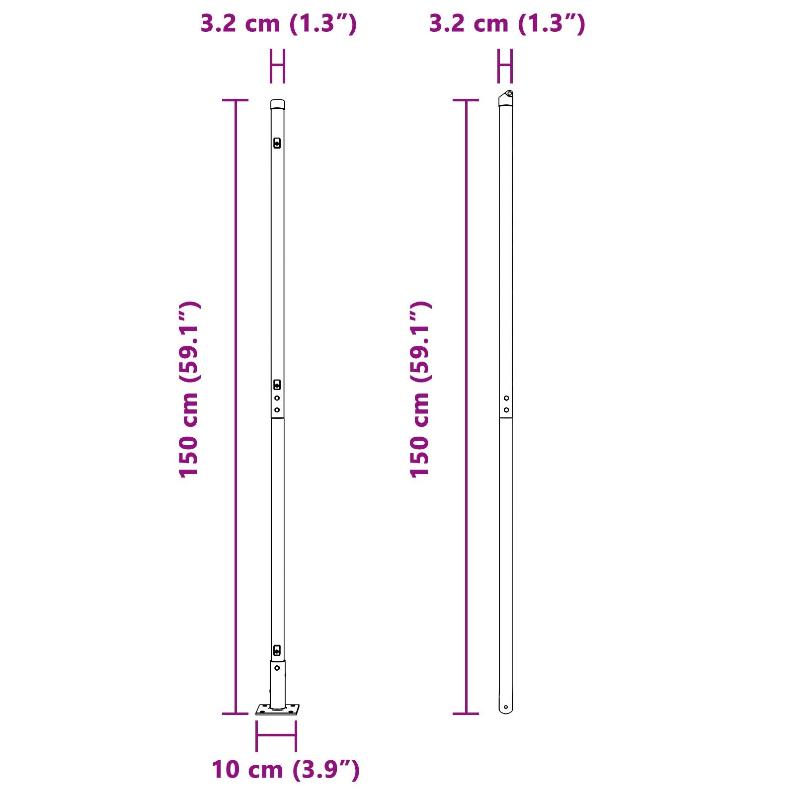 Hekpalen Set Van 104 Beton 3,2 X 3,2 X 78,5 Cm Duurzaam Groen 150 cm 52x betonnen paal