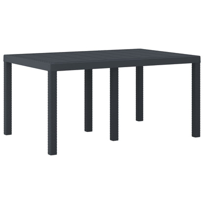 7-Delige Tuin Eettafel Set Met Kussens Anthraciet Poly Rattan