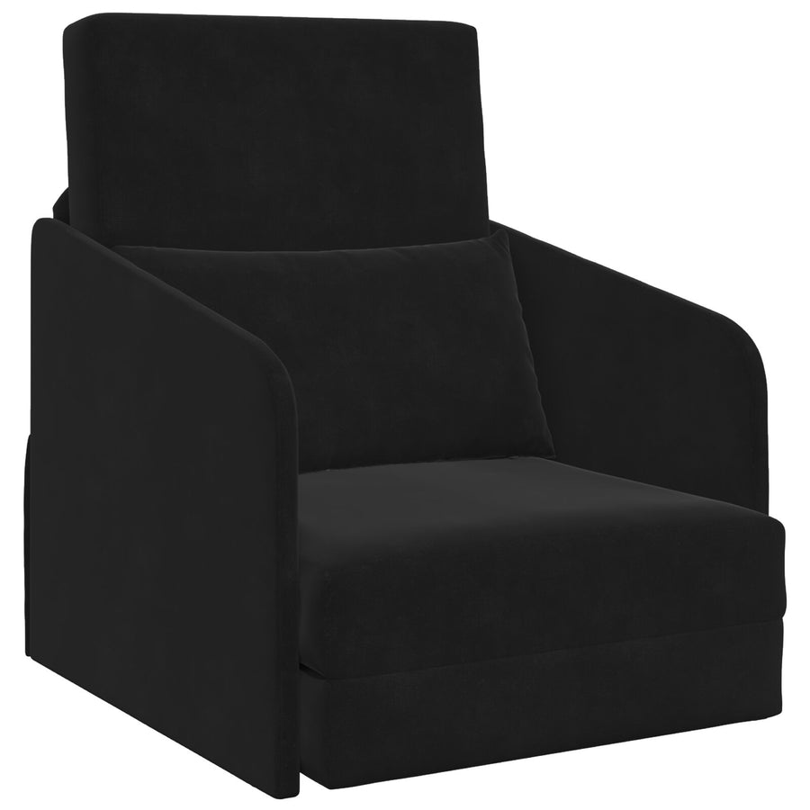 Vloer Sofa Bed 2-In-1 65X80X83 Cm Velvet Zwart