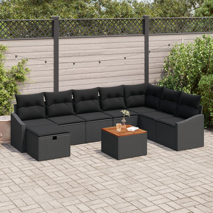 Tuinbank Set Set Van 9 Donkergrijs Rattan Tuin Hoekbank Wit