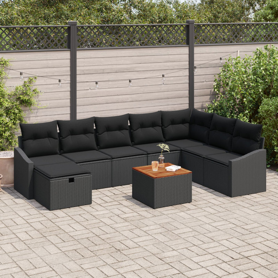 Tuinbank Set Set Van 9 Donkergrijs Rattan Tuin Hoekbank Wit