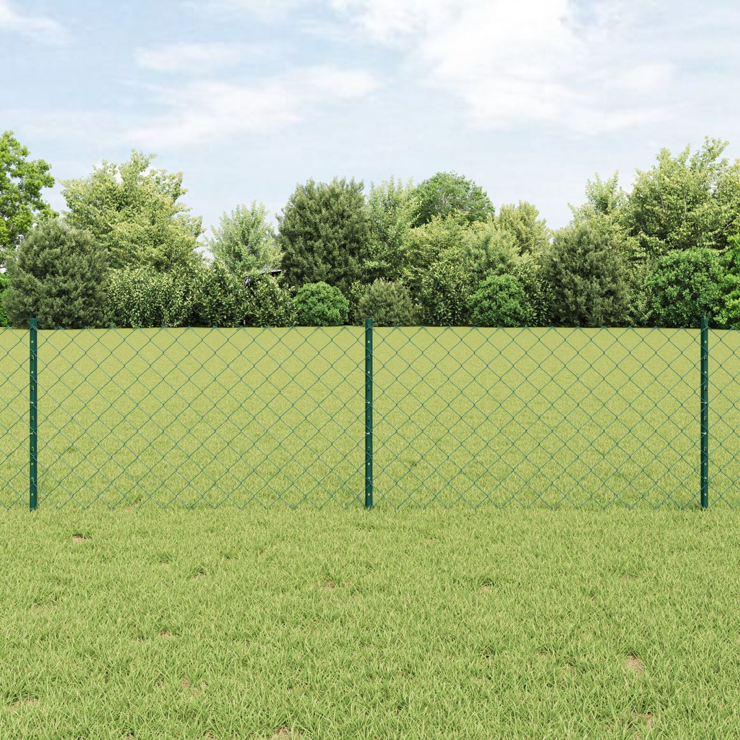 Kettinglinkhek Met 10 U-Posten Groen 0.6X10 M Staal