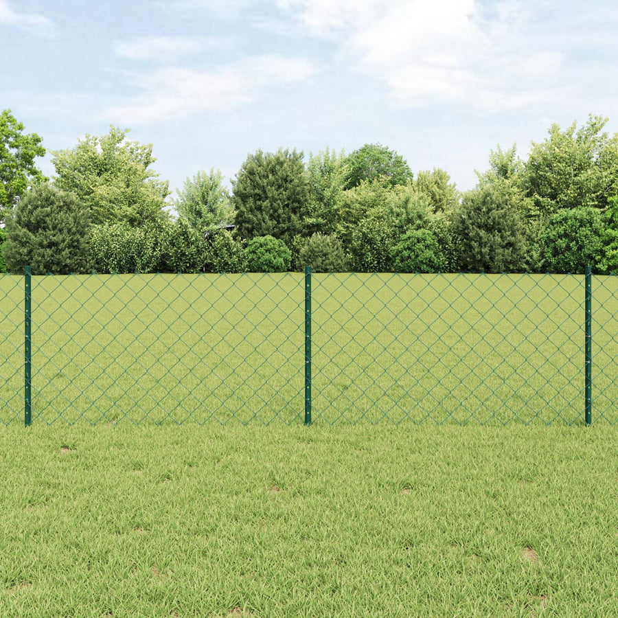 Kettinglinkhek Met 10 U-Posten Groen 0.6X10 M Staal