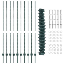 Kettinglinkhek Met 10 U-Palen Groen 1.5X10 M Staal