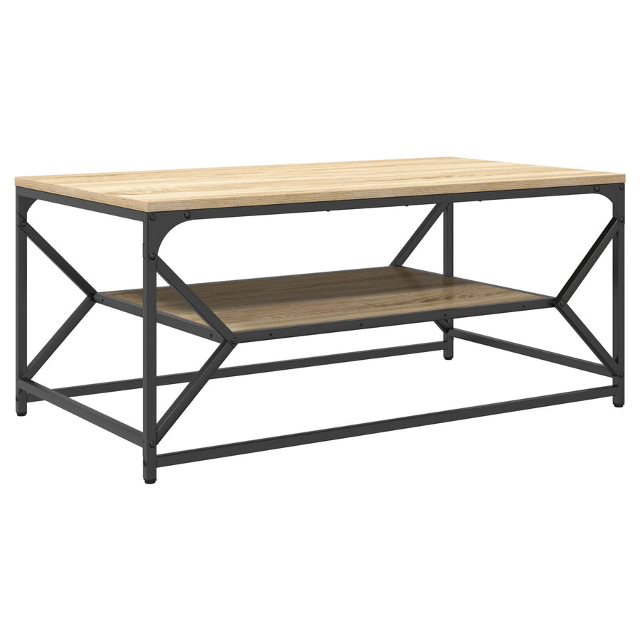 Salontafel Met Plank Bewerkt Hout Sonoma Eiken 90 x 50 x 40 cm