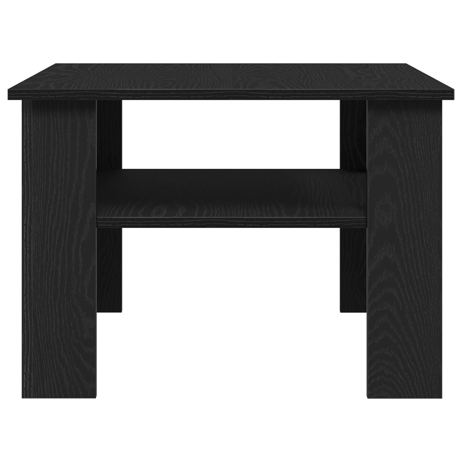 Salontafel Zwart Eiken 60X60X42 Cm Bewerkt Hout