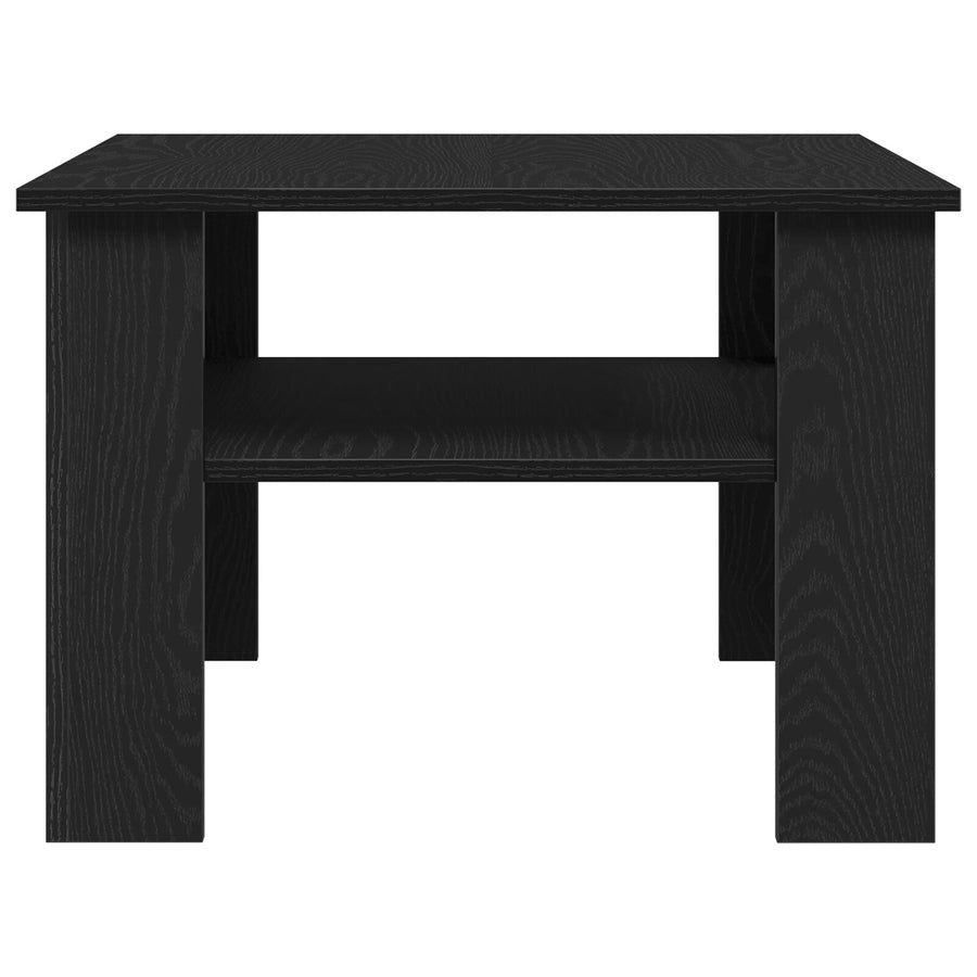 Salontafel Zwart Eiken 60X60X42 Cm Bewerkt Hout