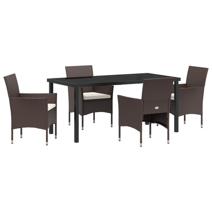 5-Delige Tuindining Set Bruin Poly Rattan