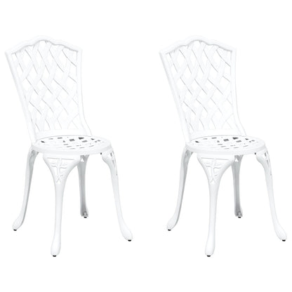 Tuinstoelen 2 Stuks Te Gietaluminium Wit
