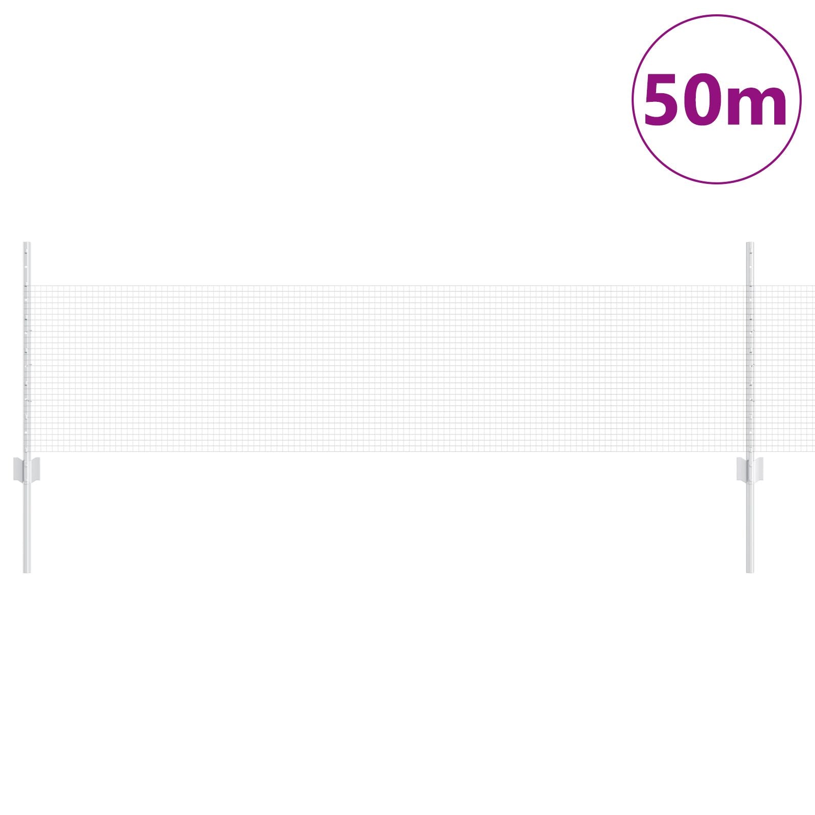 Gemetseld Draadhek Met 22 U-Palen Zilver 0.5X50 M Staal