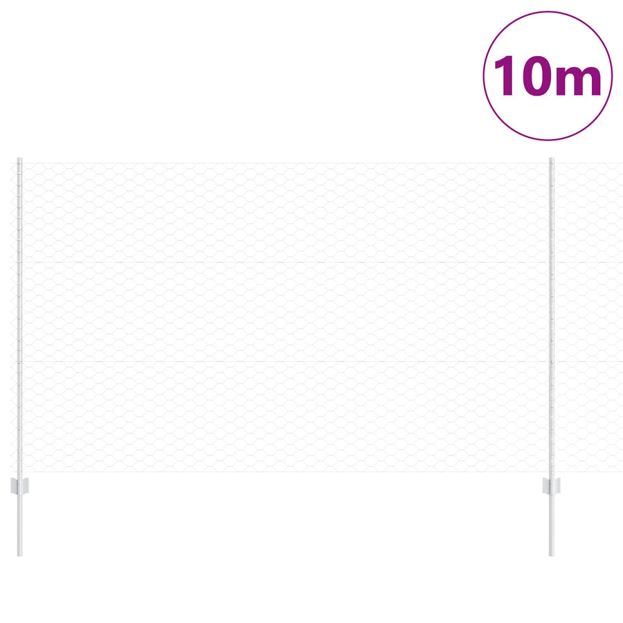 Hekpalen 10 Stuks U-Channel 140 Cm Gegalvaniseerd Staal,  Hexagonaal Hek 1,4X10 M Gegalvaniseerd Staal