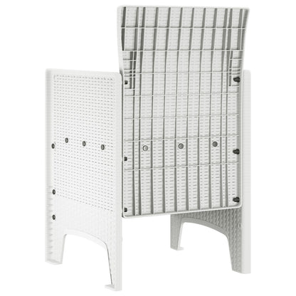 Tuinstoel Set Van 4 Met Kussens Hars Met Polyester Kussen Taupe Wit