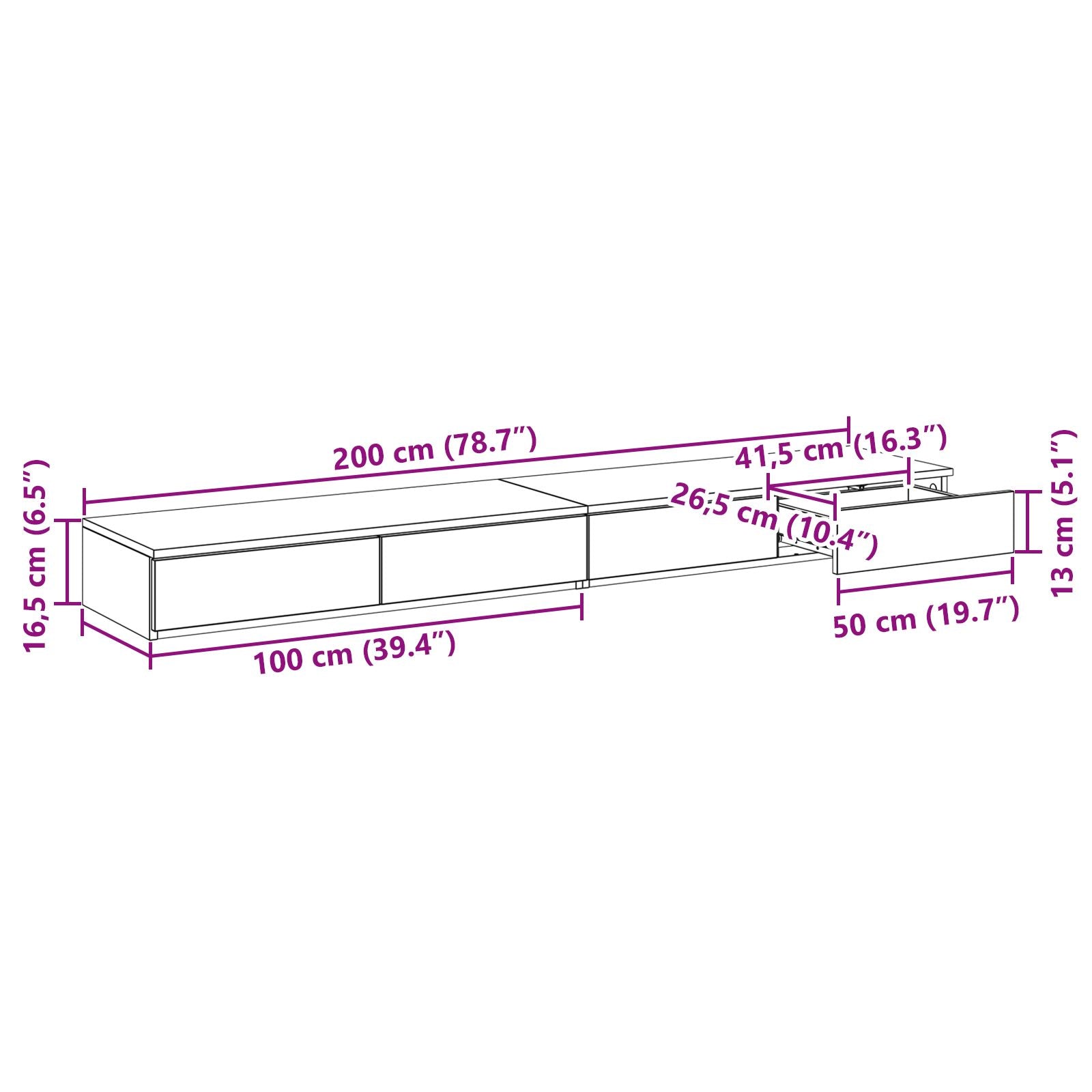 Bed Lades Engineered Hout Artisan eiken 200 x 36.5 x 16.5 cm